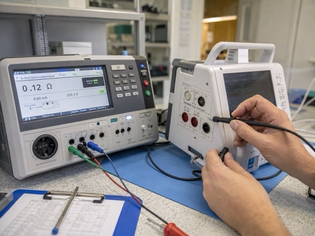 Elektrische Sicherheitsprüfung eines medizinischen Geräts